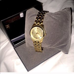 Bulova Gold Tone Watch with Diamonds